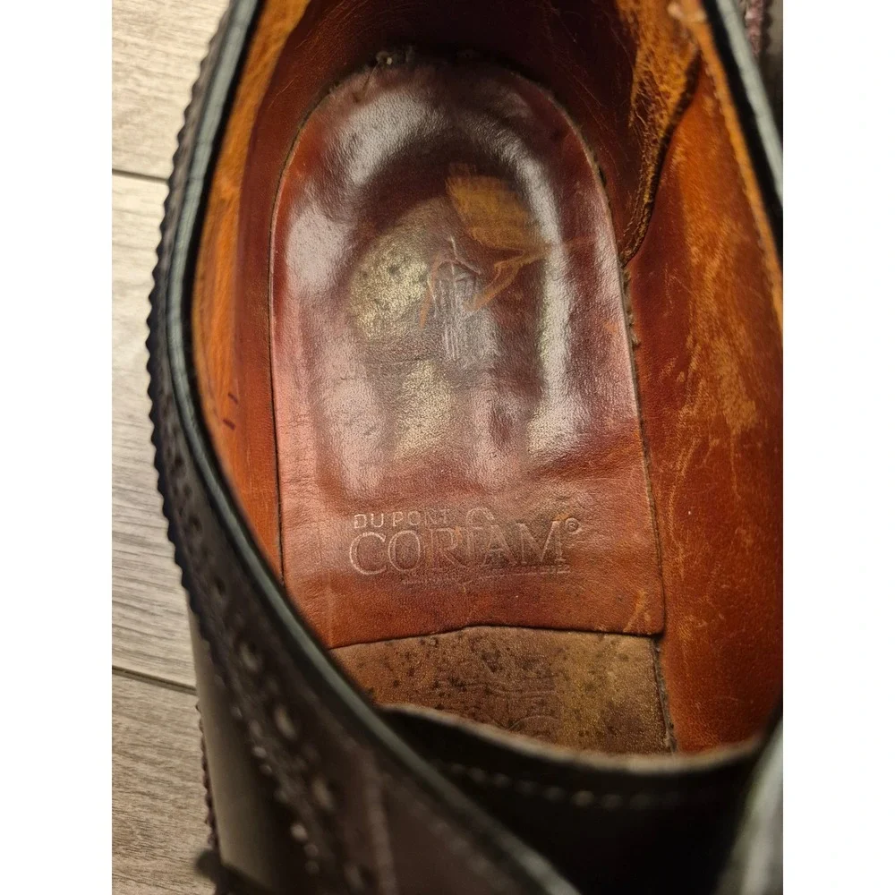 Vintage DuPont Corfam‎ Dark Brown Wingtip Oxford Shell Dress Shoes Mens Sz 11 A